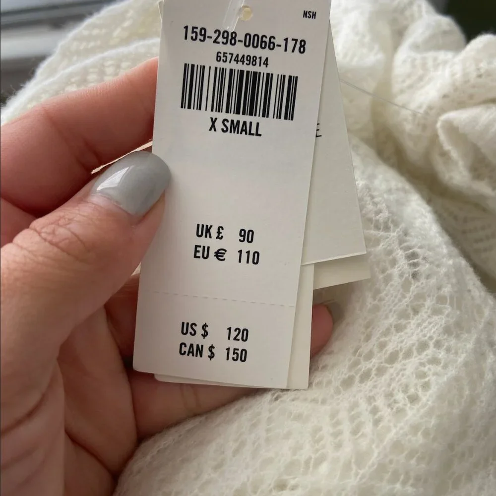 Abercrombie & Fitch A&F Sheer Maxi Dress white lace wool NWT